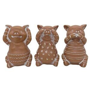 Pig Figures Hear No Evil, See No Evil, Speak No Evil Ceramic